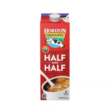 Horizon Organic half-and-half milk carton, front label