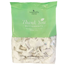 Green pouch of thank you buttermint candies with foil-wrapped mints