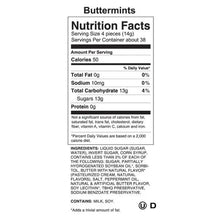 Buttermint nutrition facts panel on candy package