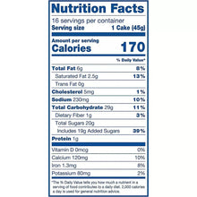 Nutrition Facts panel for frosted chocolate cupcakes per 1 cake serving