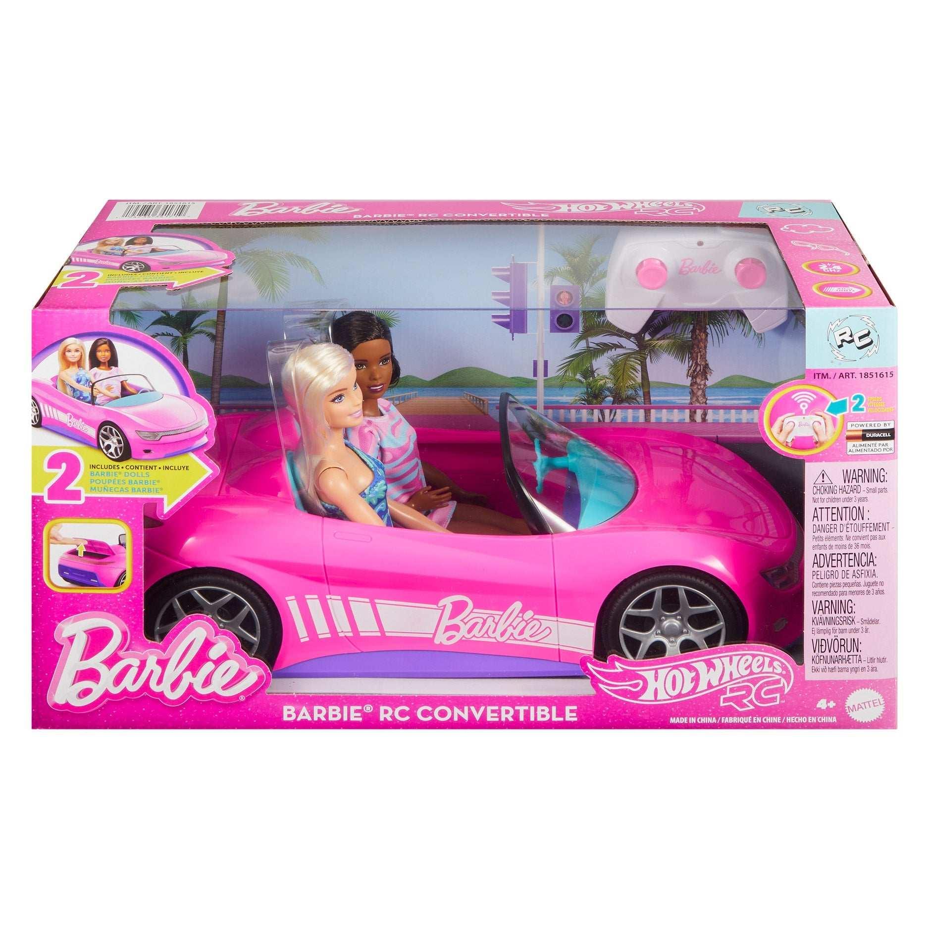 Hot Wheels Barbie RC Convertible Car with 2 Barbie Dolls - USA MEGA SHOP