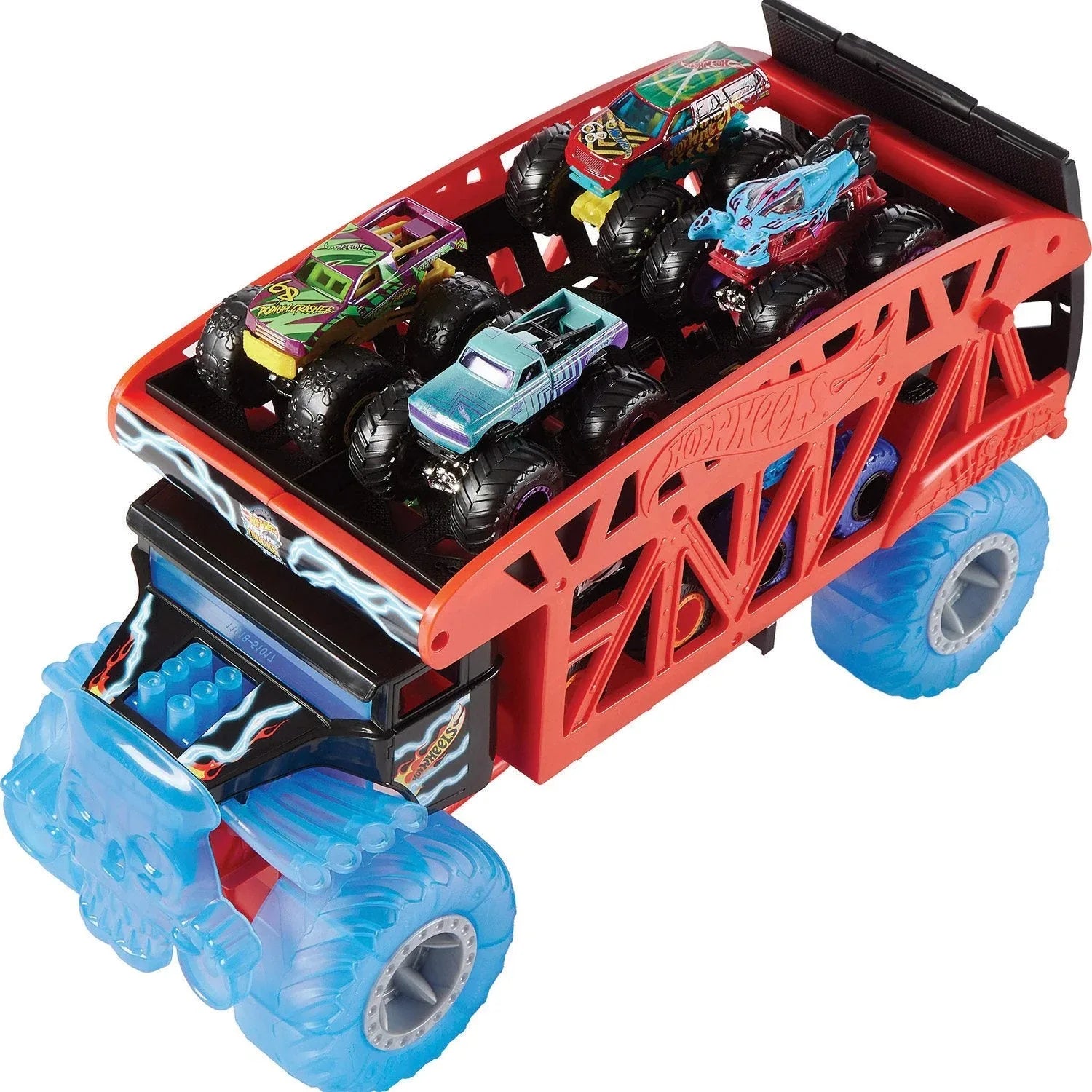 Hot Wheels Monster Trucks Monster Mover Hauler & Trucks Bundle - USA MEGA SHOP