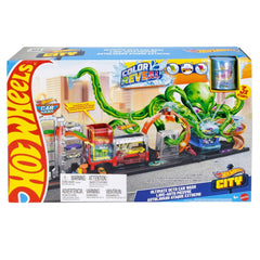 Hot Wheels Octo Carwash and 3 Color Reveal Cars - USA MEGA SHOP