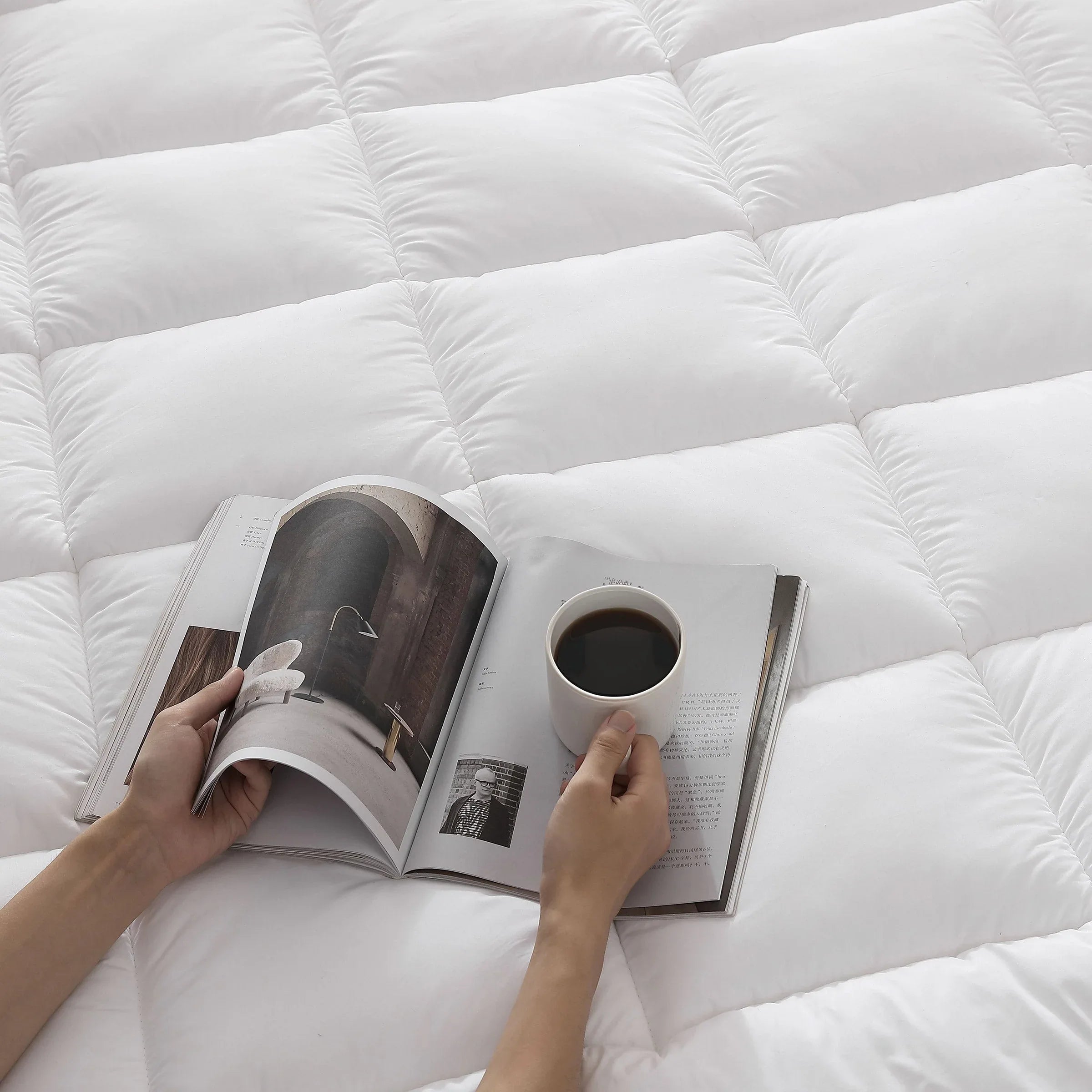 Hotel Grand Polyester Filled 2‚Äù Mattress Topper - USA MEGA SHOP