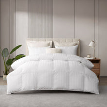 White down comforter with channel-quilted surface