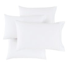 Set of white pillowcases with smooth fabric and stitched edges