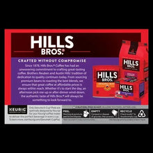 Back panel of Hills Bros House Blend K-Cup box with product details and recycling icons