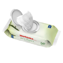 Baby wipes pack with aloe and vitamin E, flip-top lid and 56 wipes
