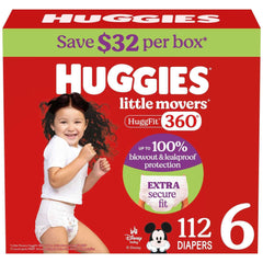 Huggies Little Movers HuggFit 360° Diapers, Sizes 3-7