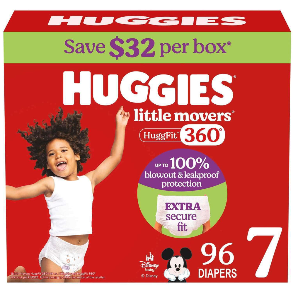 Huggies Little Movers HuggFit 360° Diapers, Sizes 3-7