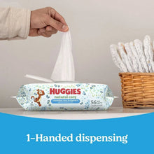 Huggies Natural Care baby wipes pack with hand for 1-handed dispensing