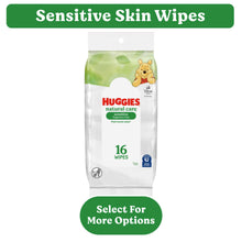 Sensitive baby wipes soft pack, green-and-white unscented 16-count pouch