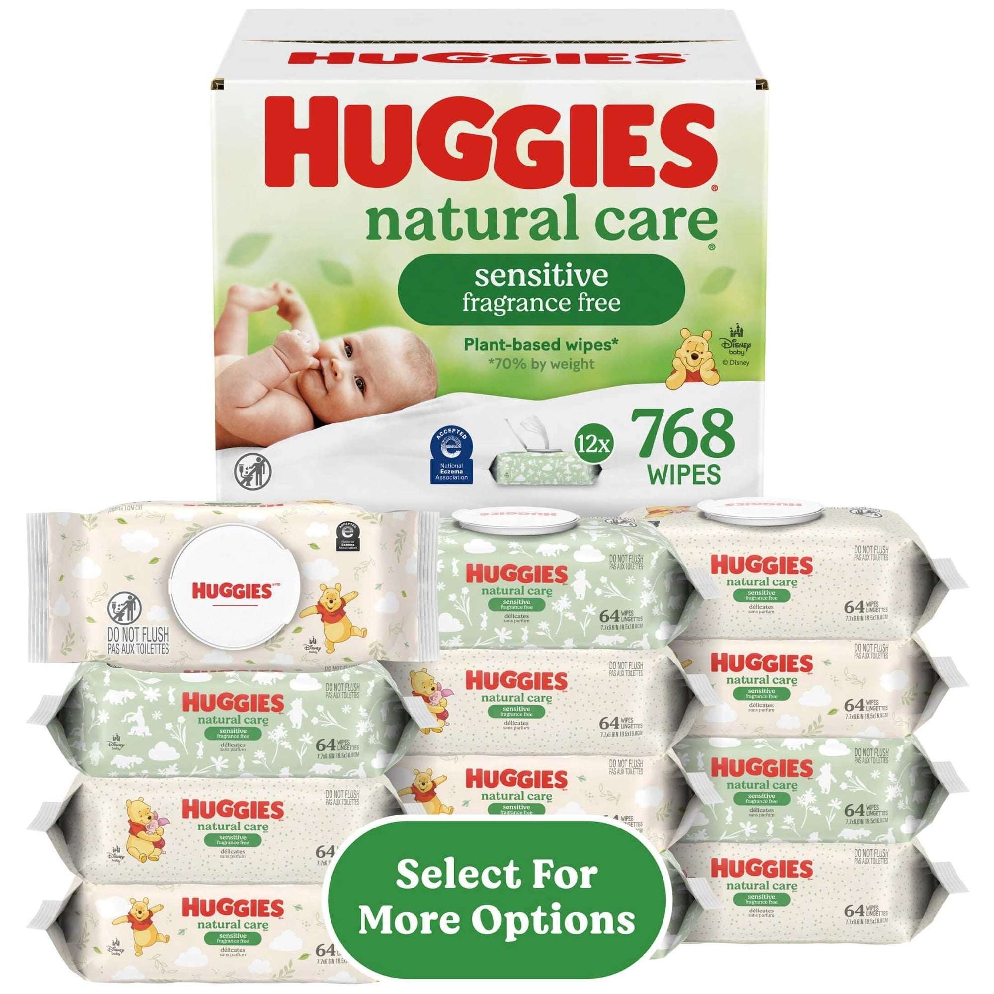 Huggies Natural Care Sensitive Baby Wipes, Unscented