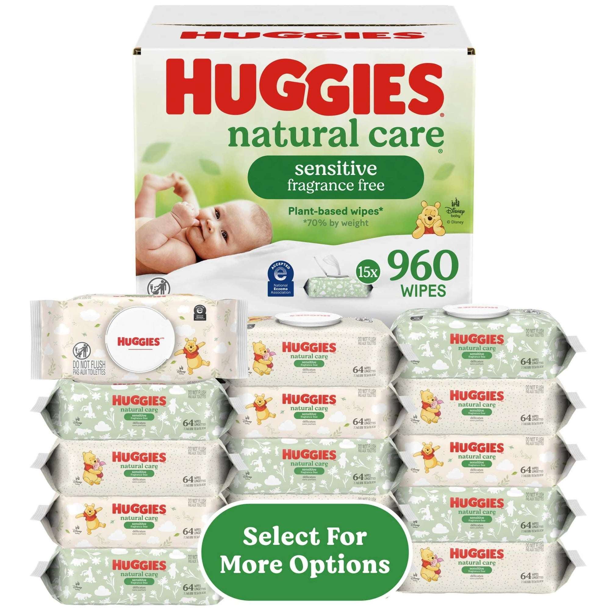 Huggies Natural Care Sensitive Baby Wipes, Unscented