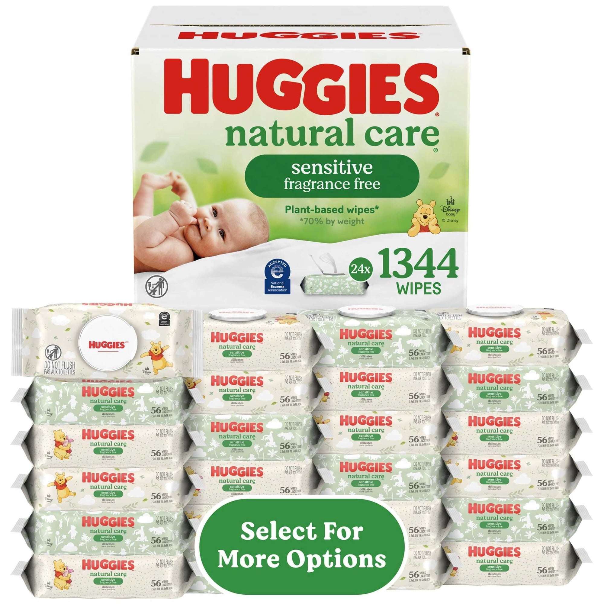 Huggies Natural Care Sensitive Baby Wipes, Unscented
