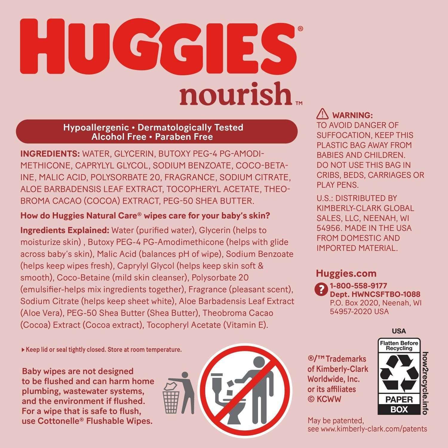 Huggies Nourish Baby Wipes, Cocoa & Shea Butter, 10 pk., 640 Wipes - USA MEGA SHOP