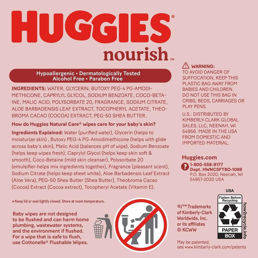 Huggies Nourish Baby Wipes, Cocoa & Shea Butter, 10 pk., 640 Wipes - USA MEGA SHOP