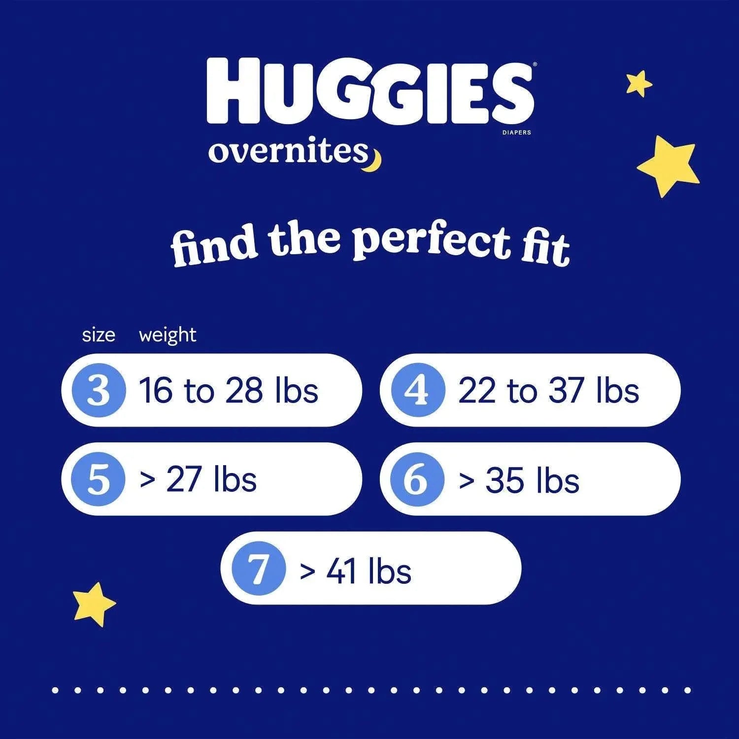 Huggies Overnites Nighttime Baby Diapers, Sizes 3-7 - USA MEGA SHOP