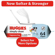 Huggies Simply Clean fragrance-free baby wipes pack, 64 wipes