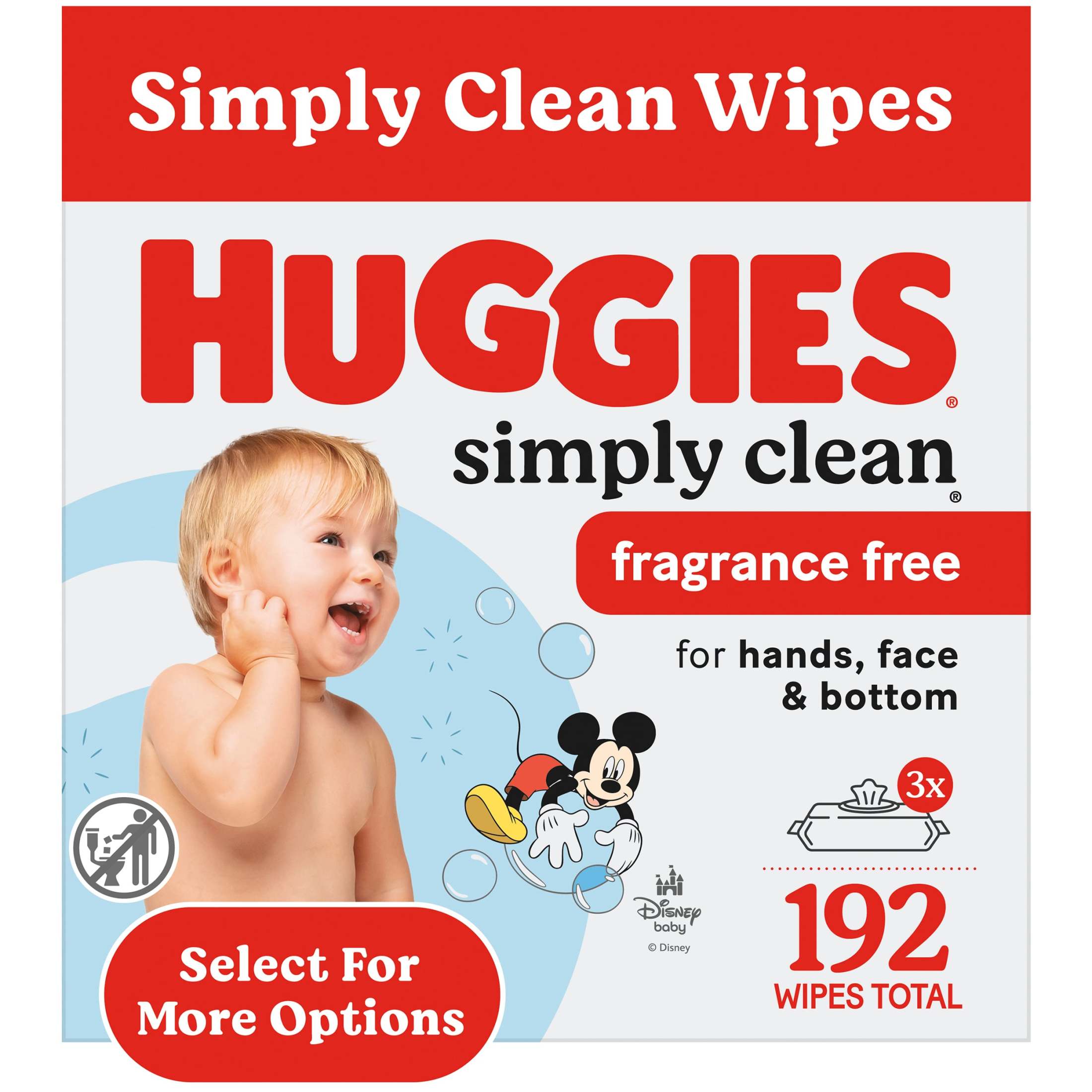Huggies Simply Clean Unscented Baby Wipes, 1 Pack, 64 Total Count (Select for More)