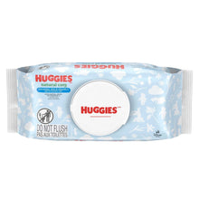 HUGGIES natural care baby wipes pack with flip-top lid, cucumber and aloe scent
