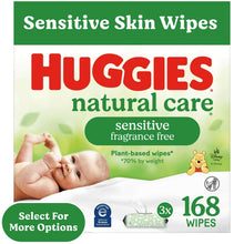 Huggies Natural Care sensitive baby wipes, unscented, 168-count pack