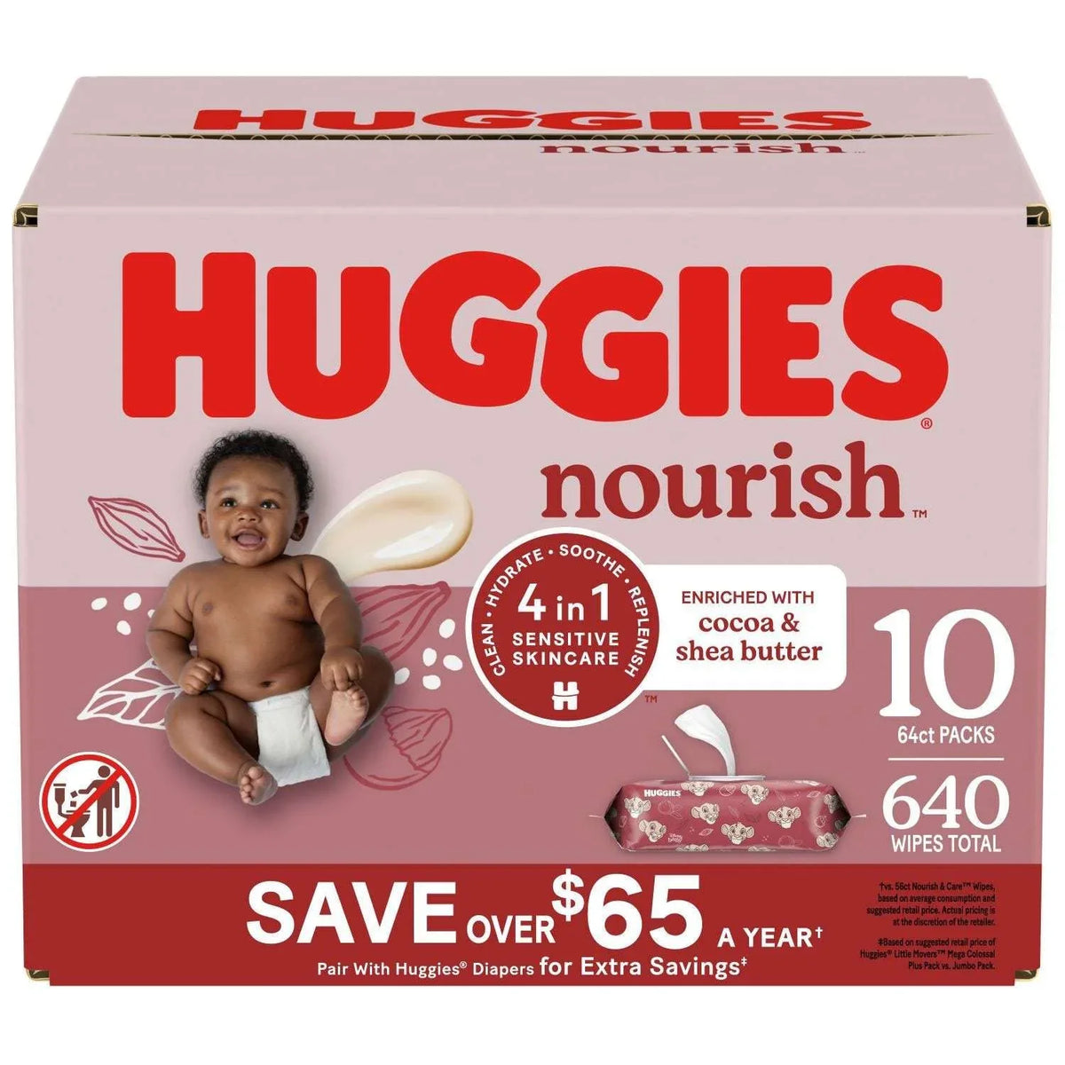Huggies Nourish Baby Wipes, Cocoa & Shea Butter, 10 pk., 640 Wipes - USA MEGA SHOP