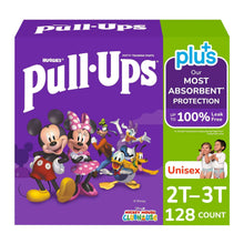 Pull-Ups Plus training pants box, purple and green, 2T–3T 128 count
