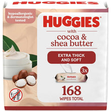 Baby wipes flip-top pack with cocoa & shea butter, 168 wipes total