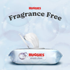 Huggies Simply Clean Unscented Wipes, 3 Flip-Top Packs, 192 Total Count