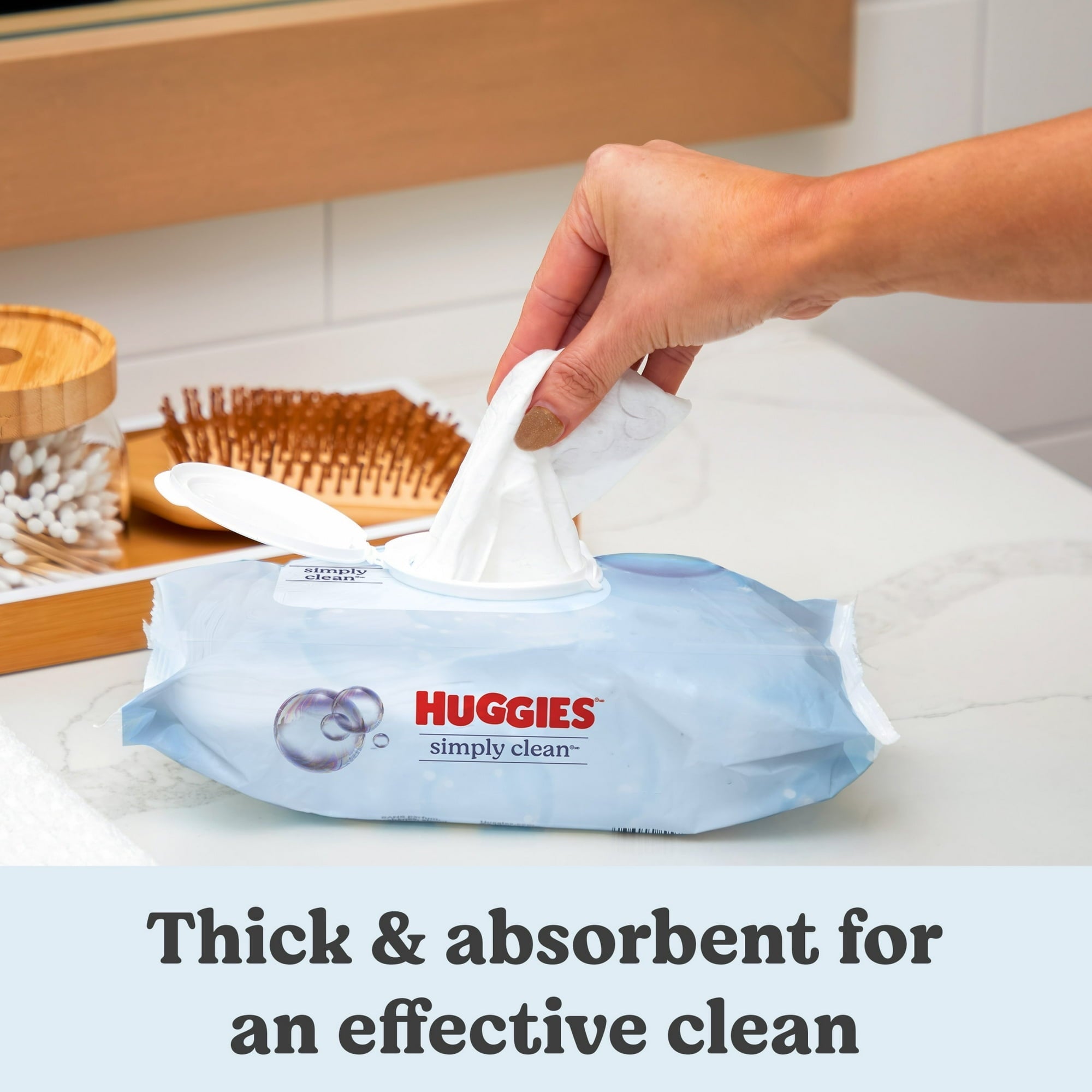 Huggies Simply Clean Unscented Wipes, 3 Flip-Top Packs, 192 Total Count