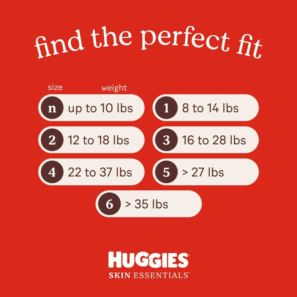 Huggies Skin Essentials Baby Diapers, Sizes 1-6 - USA MEGA SHOP