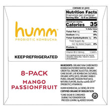 Humm Organic Mango Passion Kombucha, 12 fl oz, 8-count