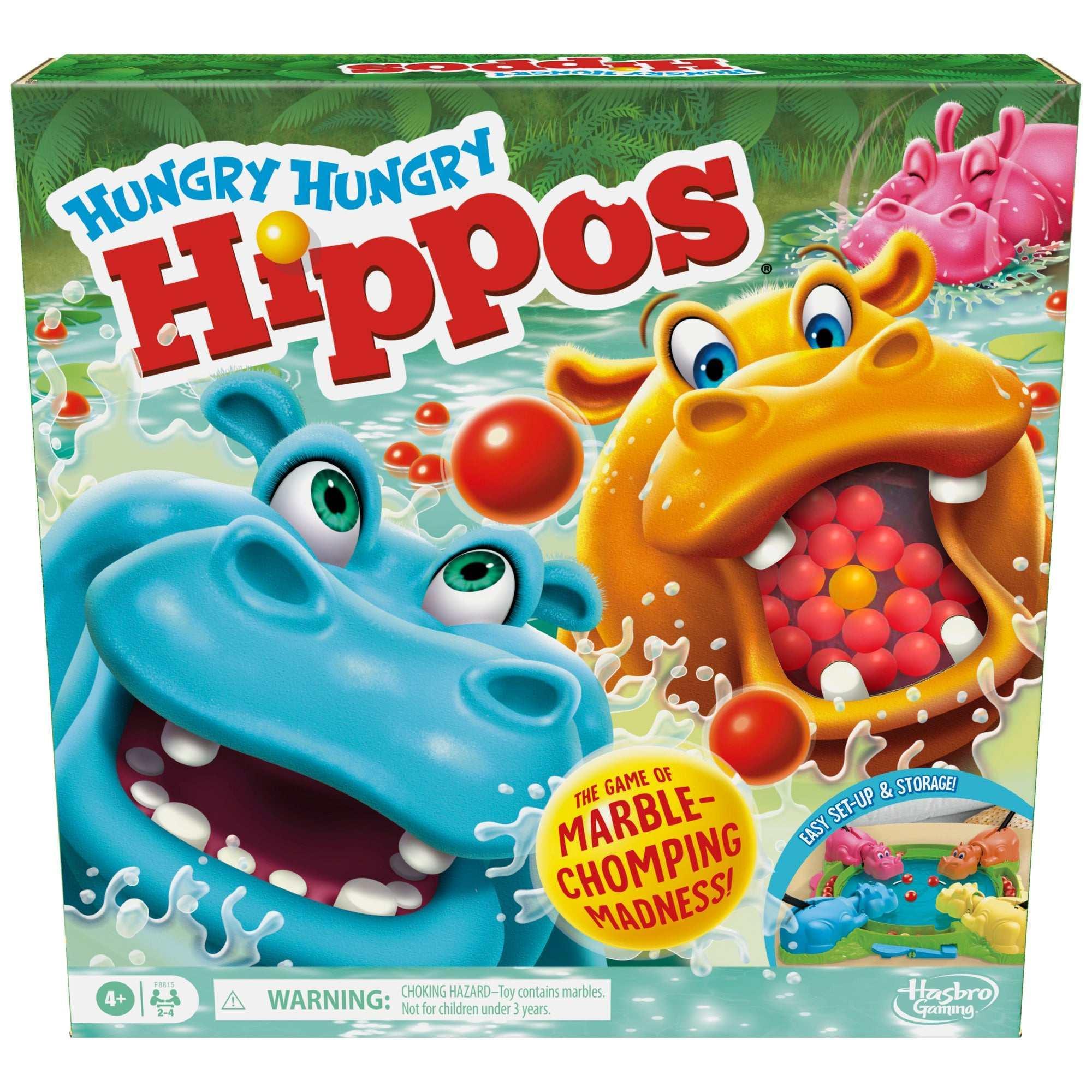 Hungry Hungry Hippos Board Game for Preschoolers, Ages 4 and up, For 2 to 4 Players, Holiday Gifts for Kids - USA MEGA SHOP