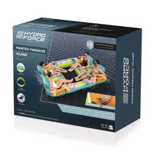 4-person inflatable party island box, Painted Paradise colorful striped design