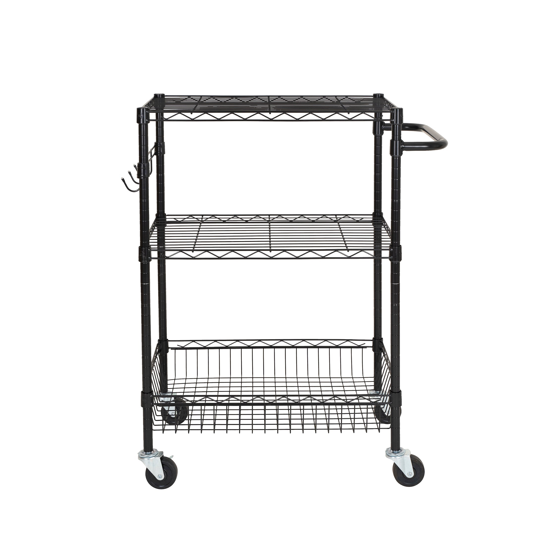 Hyper Tough 3-Tier New Multipurpose Rolling Cart, Black Color, 495lbs Load Capacity