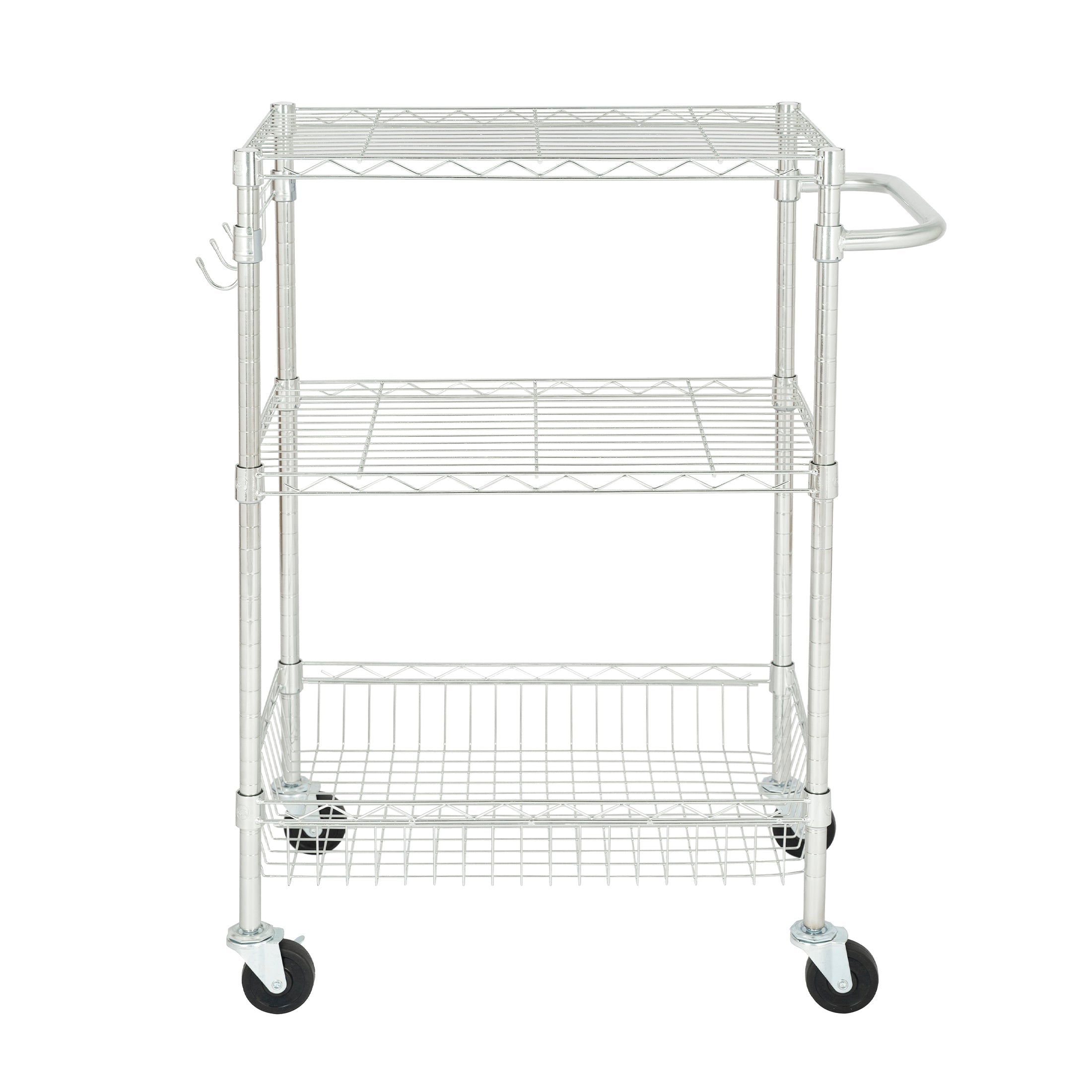 Hyper Tough 3-Tier New Multipurpose Rolling Cart, Black Color, 495lbs Load Capacity
