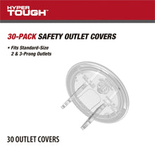 Clear Hyper Tough safety outlet covers, compatible with 2- and 3-prong outlets