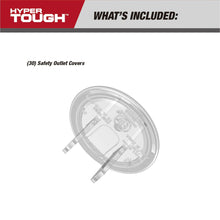 Clear outlet safety cover with prongs and mounting clips