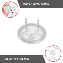 Clear outlet safety cover with ETL authentication mark