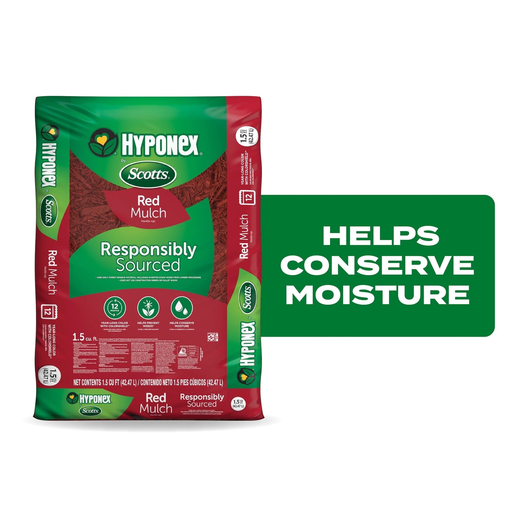 Hyponex by Scotts Mulch, for Landscapes and Gardens, 1.5 cu. ft. (Pack of 2)