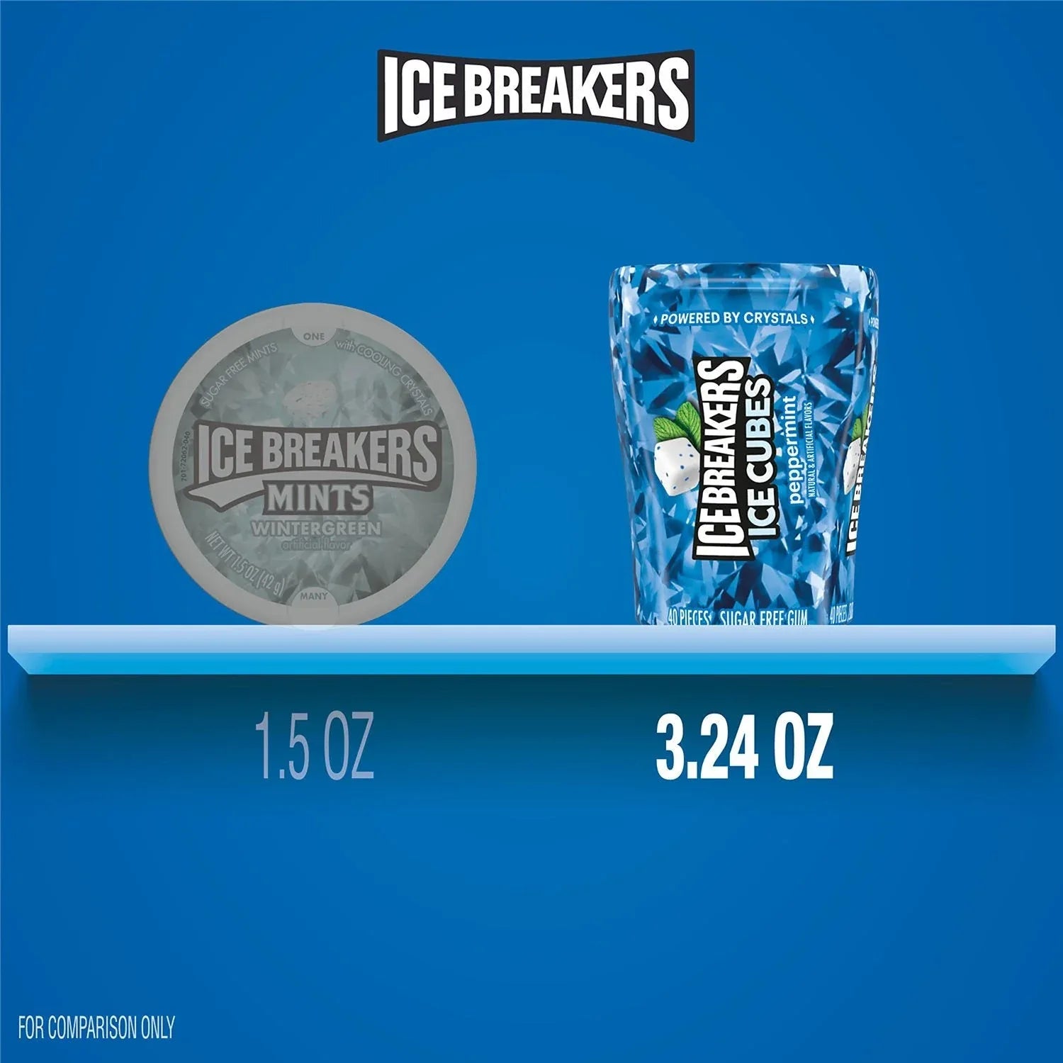 ICE BREAKERS Ice Cubes, Peppermint Sugar Free Chewing Gum, 40 pcs., 4 pk. - USA MEGA SHOP