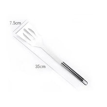 Stainless steel BBQ spatula with long handle and forked edge