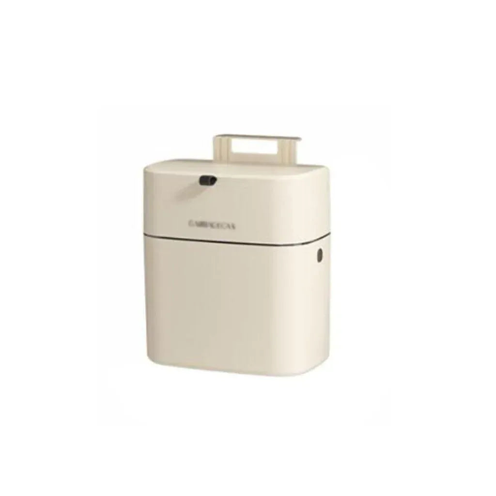 Slim 10L Trash Can with Press-Lid, Wall-Mountable Plastic Garbage Bin for Small Spaces Like Home, Office, Kitchen, Bedroom