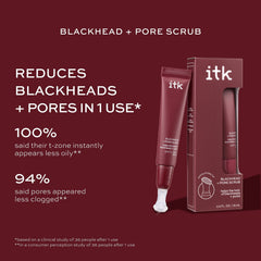 ITK Skincare Blackhead and Pore Scrub Exfoliating, Skincare Treatment with Salicylic Acid, 0.5fl oz