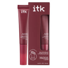 Maroon ITK Blackhead + Pore Scrub exfoliating tube with 0.5 fl oz box