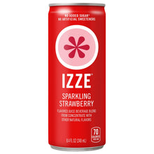 IZZE sparkling strawberry beverage can, no added sugar, 70 calories per can