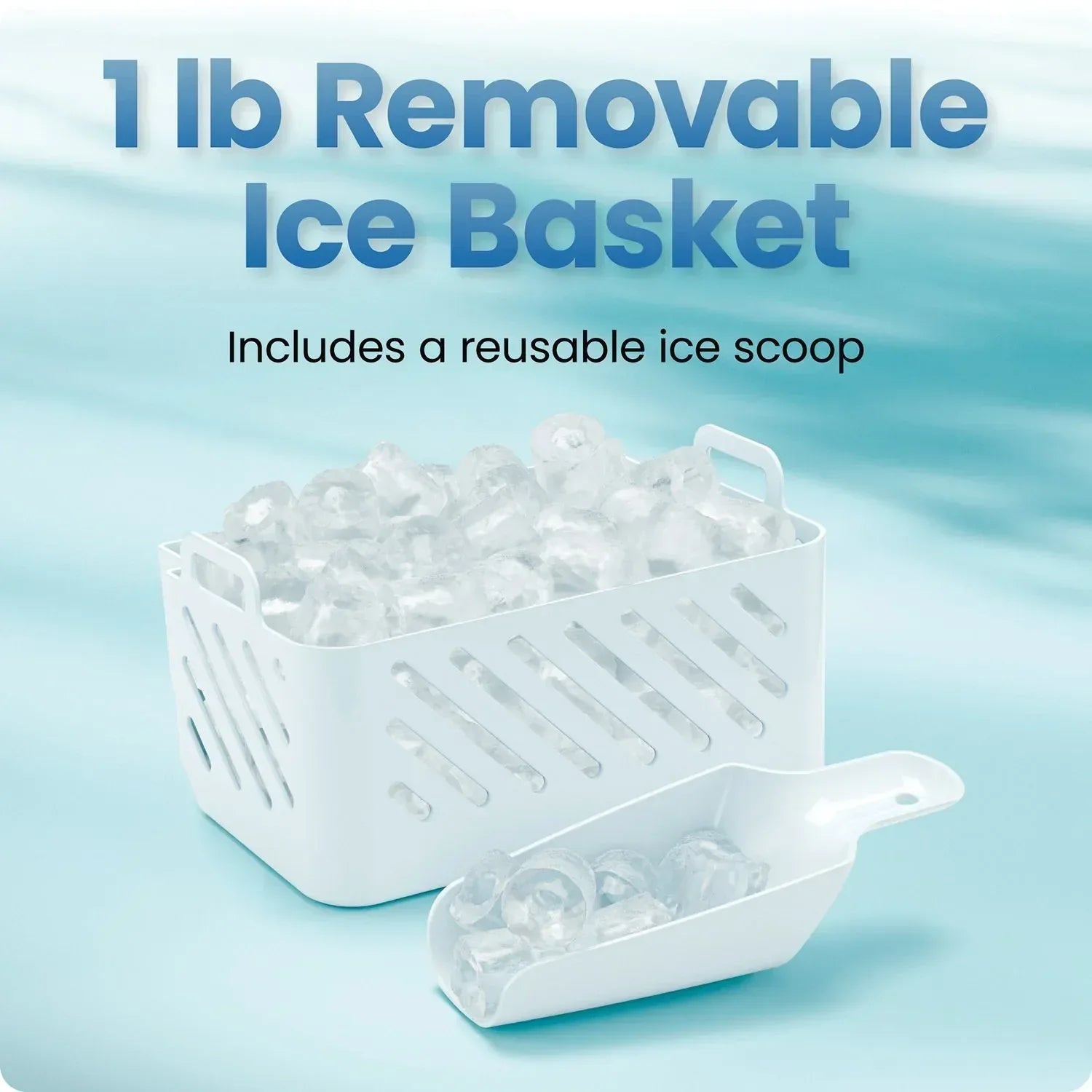 Iceman by Chefman 1 lb Dual-Size Compact Ice Machine, Ice Basket and Scoop