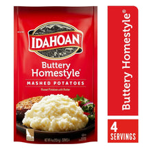 Buttery Homestyle mashed potatoes pouch, 4 servings; Idahoan branding