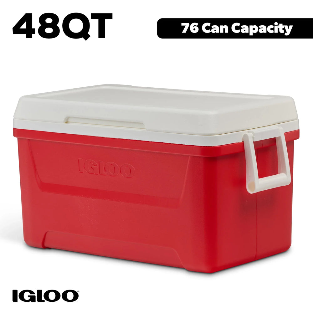 Igloo 48 QT Laguna Hard-Sided Ice Chest Cooler, Aqua Blue and White - USA MEGA SHOP